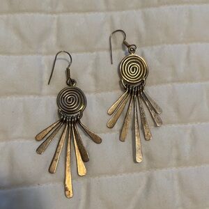 Silver Spiral Dangle Earrings